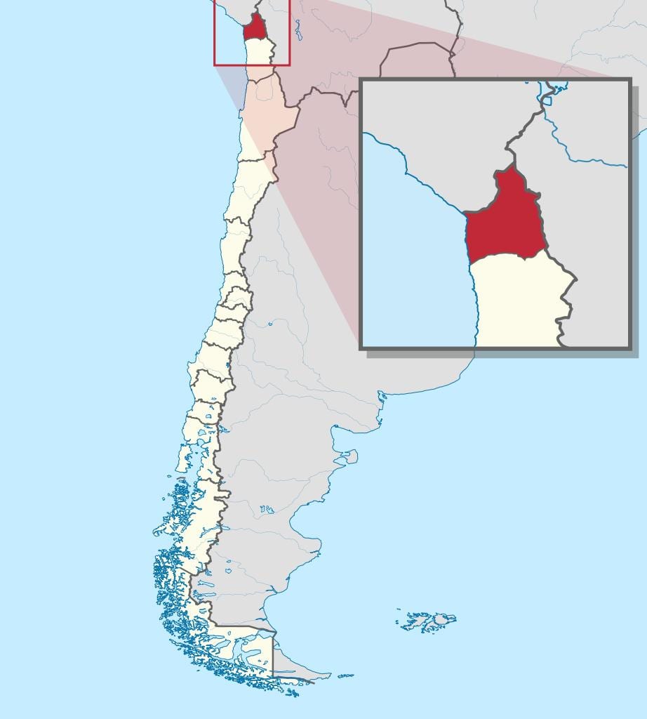 Mapa arica Čileu