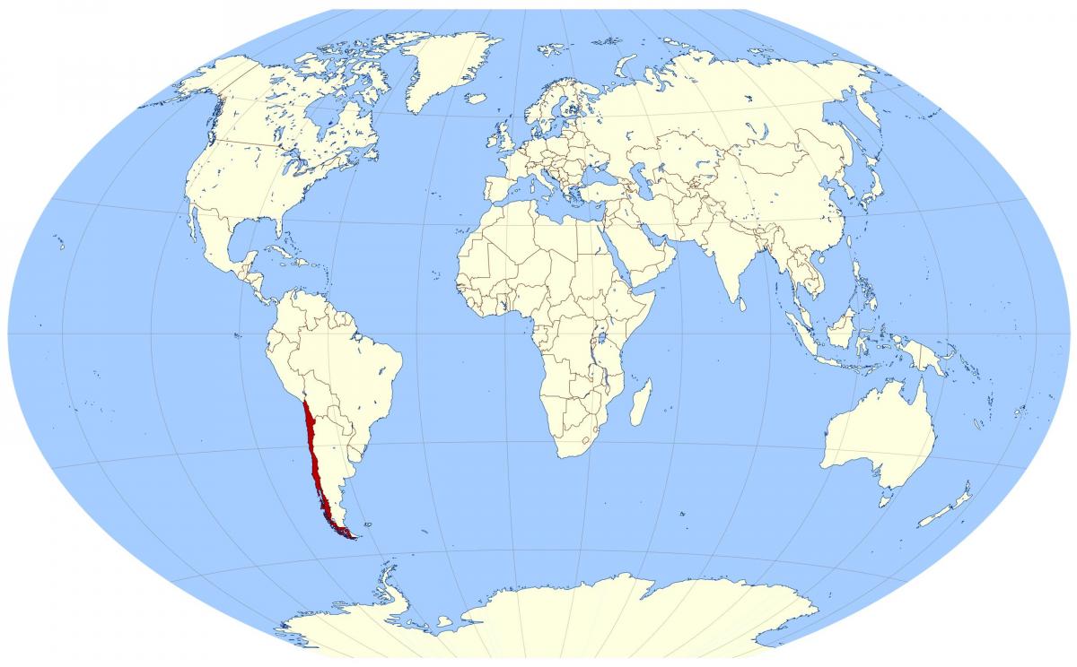 svijet mapa pokazuje Čileu