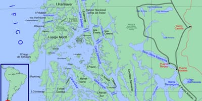 Mapa Čileanskog glečera