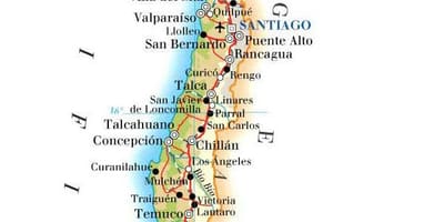 Mapa Čileu nacionalnih parkova 