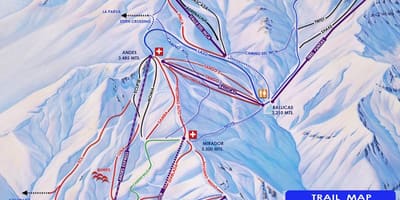 Mapa Čileu ski odmarališta