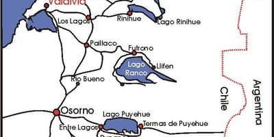 Mapa na jezeru district u Čileu