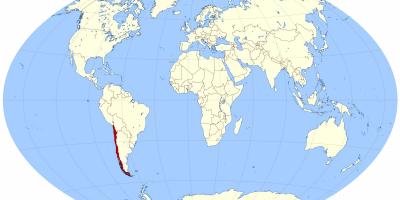Svijet mapa pokazuje Čileu